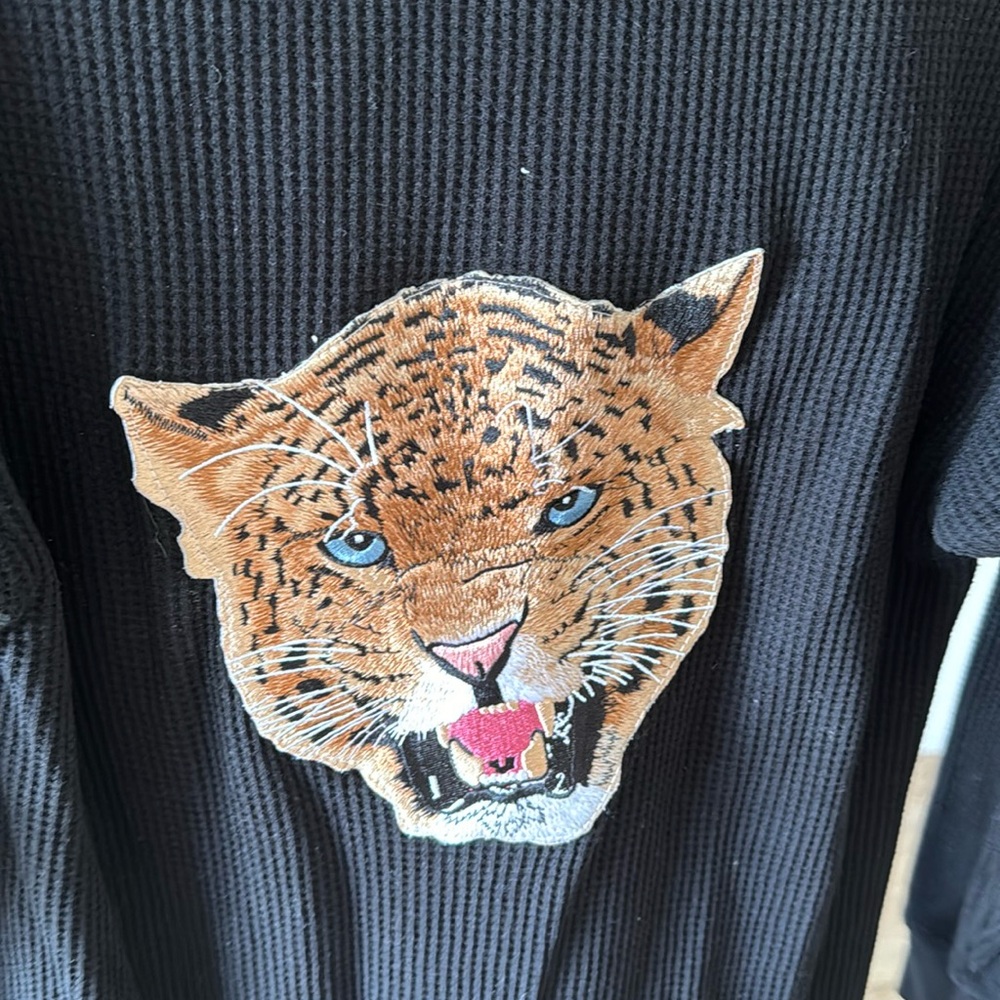Uniqlo ribbed dress with tiger patch on back